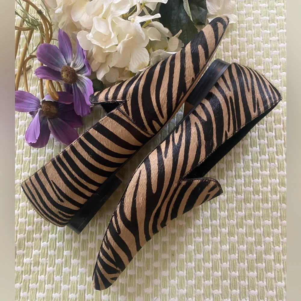 💝Zara Calf Hair Zebra Print Loafers💝 - Picture 4 of 9